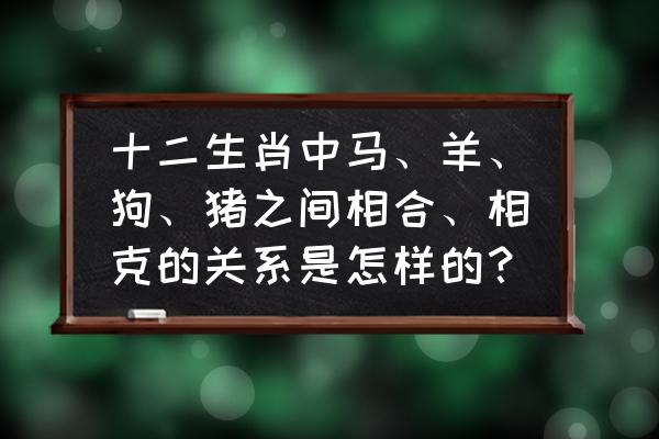 命运相克生肖又相合是什么动物 十二生肖中马、羊、狗、猪之间相合、相克的关系是怎样的？