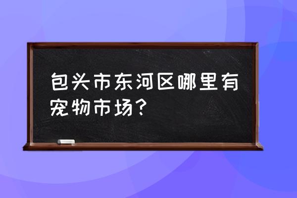 包头有宠物市场吗 包头市东河区哪里有宠物市场？