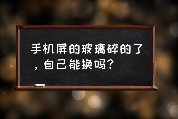 苹果手机屏幕碎了自己能换吗 手机屏的玻璃碎的了，自己能换吗？