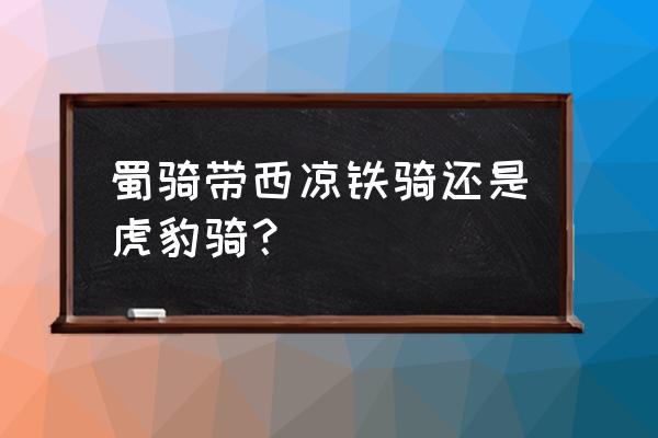 虎豹骑大乔有用吗 蜀骑带西凉铁骑还是虎豹骑？