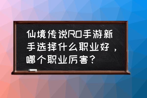 仙境传说手游存入血量要吗 仙境传说RO手游新手选择什么职业好，哪个职业厉害？