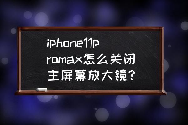 苹果手机桌面放大镜怎么去除 iphone11promax怎么关闭主屏幕放大镜？