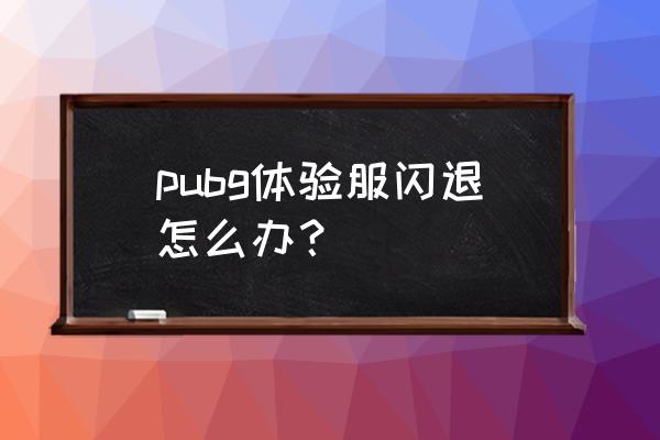 绝地求生测试服为什么闪退 pubg体验服闪退怎么办？