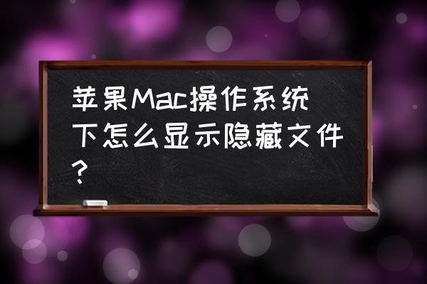 苹果系统如何显示隐藏文件夹 苹果Mac操作系统下怎么显示隐藏文件？