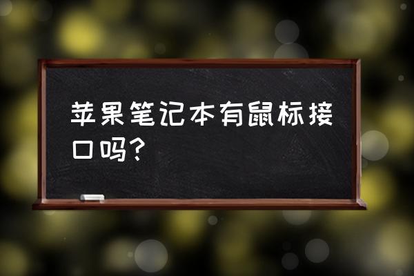 苹果电脑怎么用usb鼠标 苹果笔记本有鼠标接口吗？