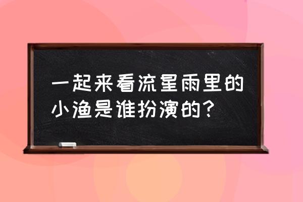 一起来看流星雨的演员现在现状 一起来看流星雨里的小渔是谁扮演的？