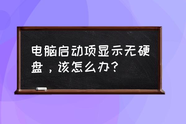 电脑磁盘有显示但打不开怎么办 电脑启动项显示无硬盘，该怎么办？