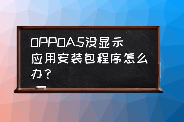 手机已安装软件怎么提取安装包 OPPOA5没显示应用安装包程序怎么办？