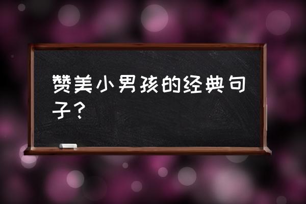 赞美孩子非常优秀的词句 赞美小男孩的经典句子？