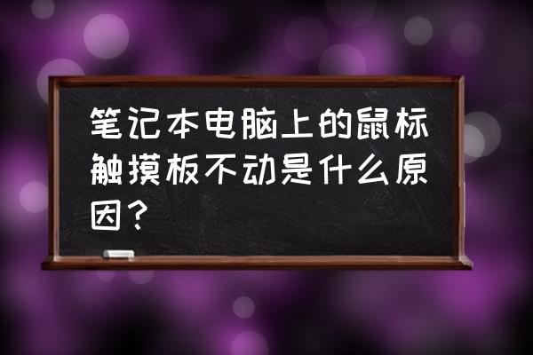 笔记本鼠标触摸板失灵乱跳 笔记本电脑上的鼠标触摸板不动是什么原因？