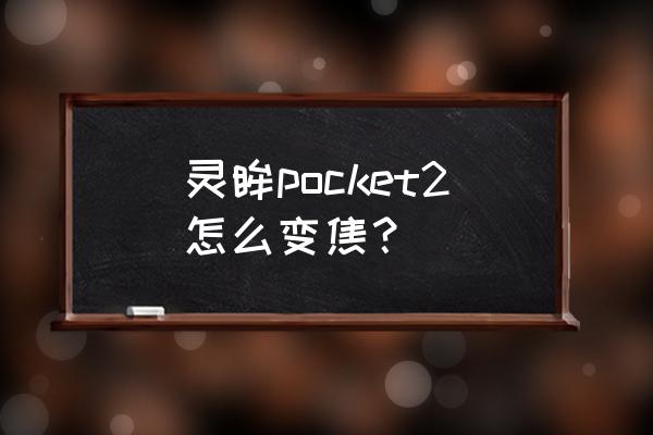 相机云台选择 灵眸pocket2怎么变焦？