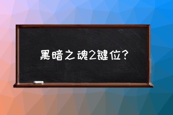 黑暗之魂战斗技巧 黑暗之魂2键位？