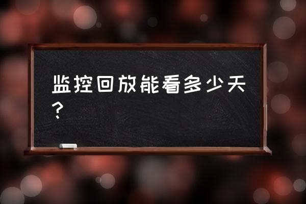 录像带存放20年能用吗 监控回放能看多少天？