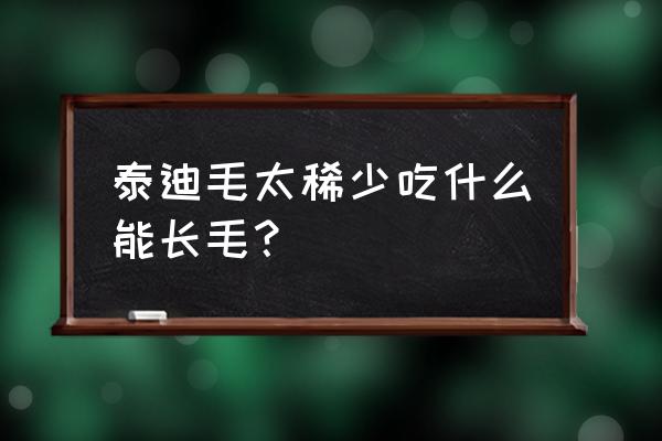 泰迪狗吃什么美毛最好 泰迪毛太稀少吃什么能长毛？