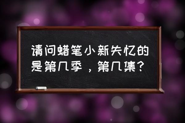 蜡笔小新失忆了到底是多少集 请问蜡笔小新失忆的是第几季，第几集？