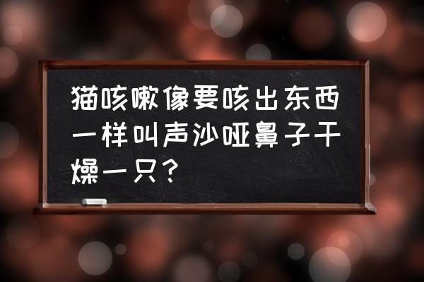 猫咪喉咙里像有东西卡住咳不出来 猫咳嗽像要咳出东西一样叫声沙哑鼻子干燥一只？