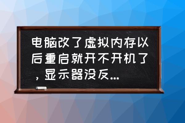 电脑设置不了虚拟内存怎么回事 电脑改了虚拟内存以后重启就开不开机了，显示器没反应，跟虚拟内存有关系吗，求解？