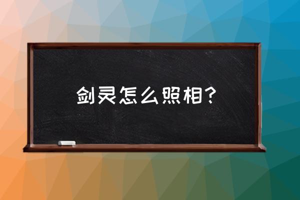 剑灵咋隐藏其他人物 剑灵怎么照相？