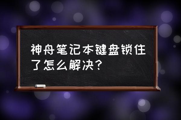 笔记本触摸键盘锁了怎么开 神舟笔记本键盘锁住了怎么解决？