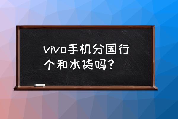 手机水货与行货的区别在哪 vivo手机分国行个和水货吗？