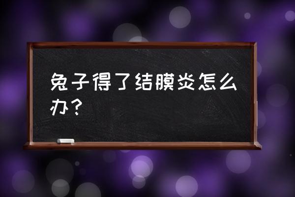 兔子的脚无缘无故的肿 兔子得了结膜炎怎么办？