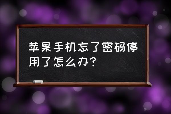 苹果4手机停用了怎么恢复出厂设置 苹果手机忘了密码停用了怎么办？