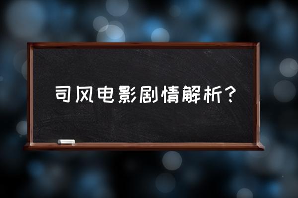 神谕游戏剧情介绍 司风电影剧情解析？