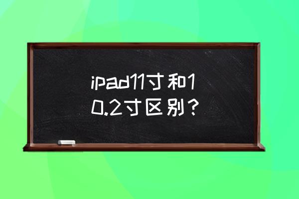 ipad10.2英寸最新款 ipad11寸和10.2寸区别？