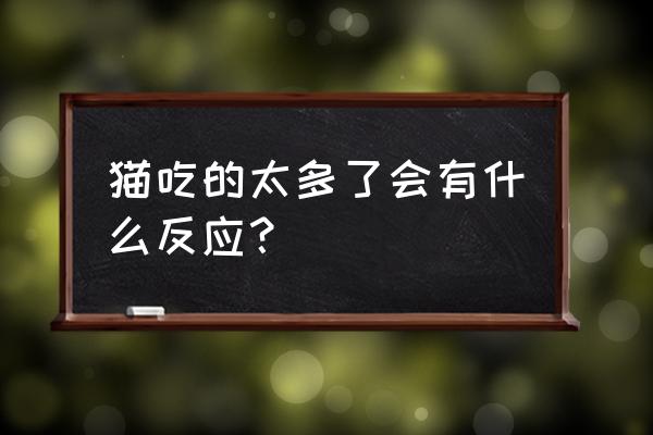 猫会得严重的病有什么 猫吃的太多了会有什么反应？