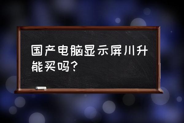 电脑显示屏哪个牌子好些 国产电脑显示屏川升能买吗？