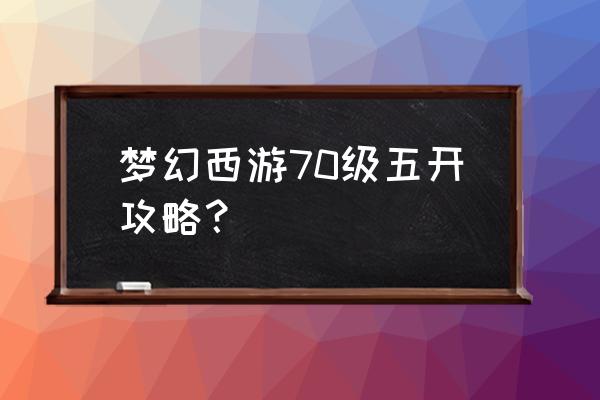 妙手仁心攻略奖励 梦幻西游70级五开攻略？