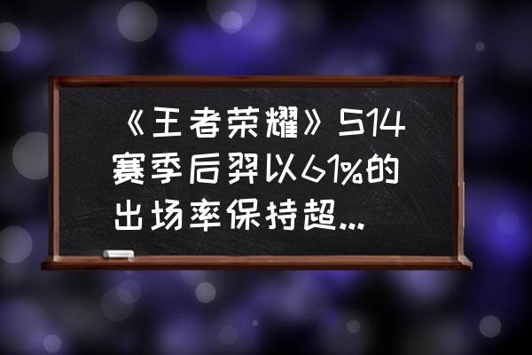 s14后羿再不削战士怎么玩 《王者荣耀》S14赛季后羿以61%的出场率保持超过53%的胜率，新版本后羿到底强在哪？