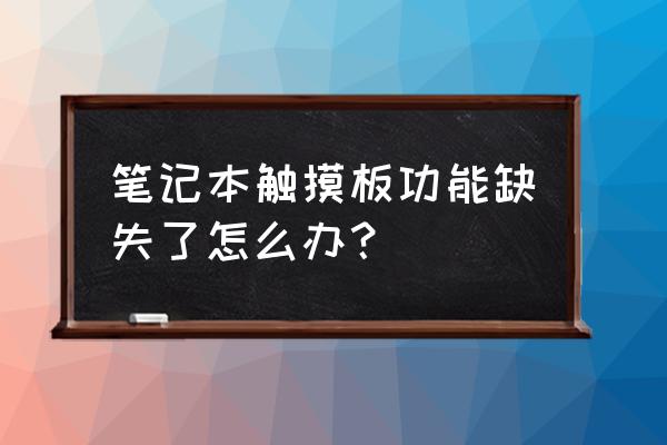 笔记本改触摸屏最简单的方法 笔记本触摸板功能缺失了怎么办？