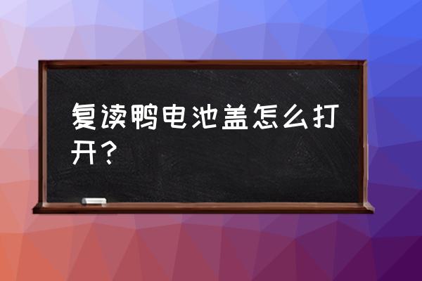 复读鸭游戏下载教程 复读鸭电池盖怎么打开？