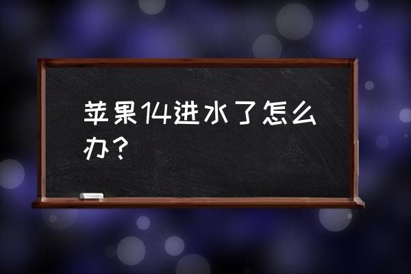 手机进水以后怎么处理 苹果14进水了怎么办？