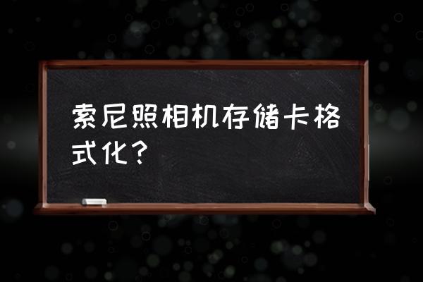 相机存储卡删除数据恢复 索尼照相机存储卡格式化？