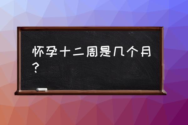 怀孕12周第一次产检注意事项 怀孕十二周是几个月？