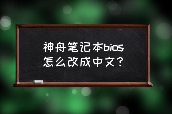 神舟笔记本最新款 神舟笔记本bios怎么改成中文？