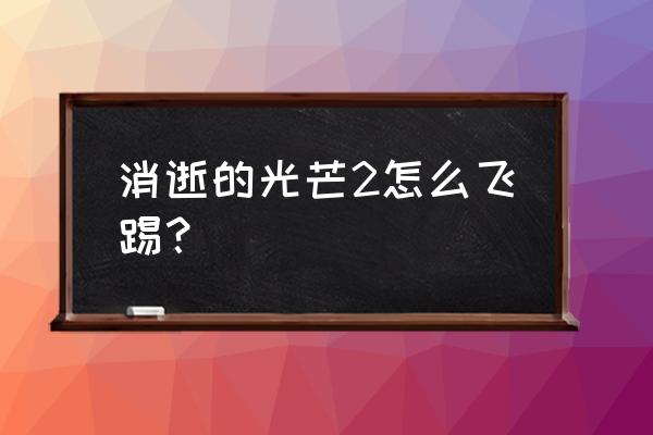 消逝的光芒2飞踢技能怎么用 消逝的光芒2怎么飞踢？