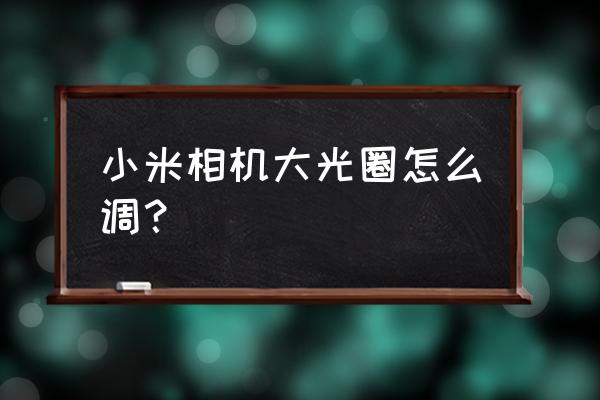 小米手机照相怎么把照片变模糊 小米相机大光圈怎么调？