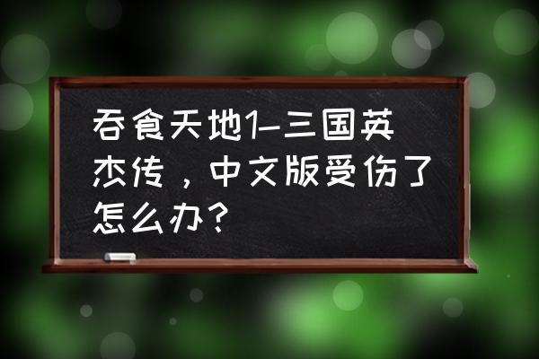 三国志战略版新手期重伤返还 吞食天地1-三国英杰传，中文版受伤了怎么办？