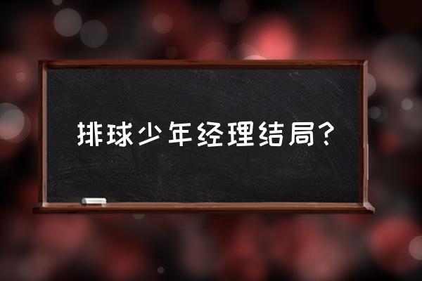 排球少年最后全国冠军是谁 排球少年经理结局？