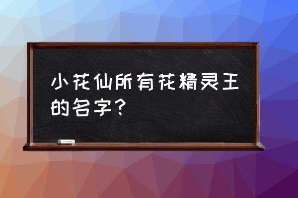 小花仙里面的所有精灵王怎么画 小花仙所有花精灵王的名字？