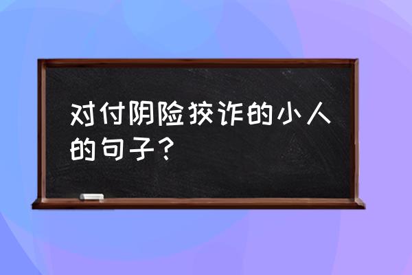 回击小人污蔑自己经典的句子 对付阴险狡诈的小人的句子？