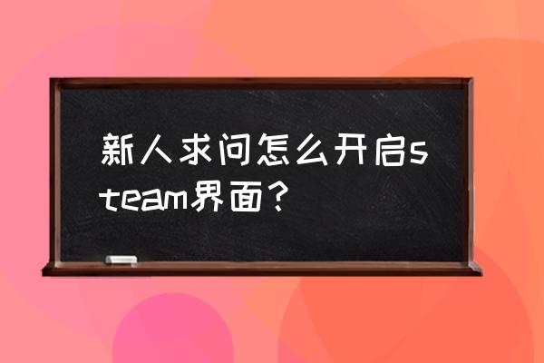 怎么进入steam社区市场 新人求问怎么开启steam界面？