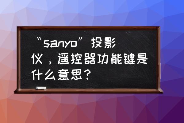 zoom怎么给自己静音 〝sanyo〞投影仪，遥控器功能键是什么意思？