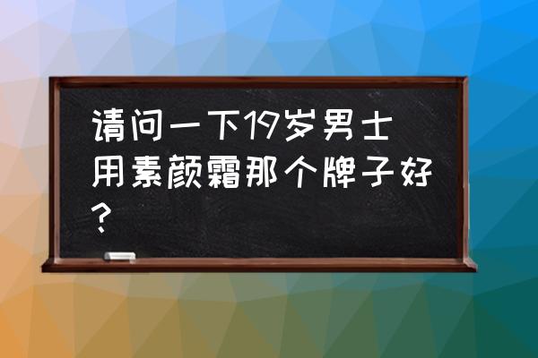 最好的几款素颜霜排名 请问一下19岁男士用素颜霜那个牌子好？