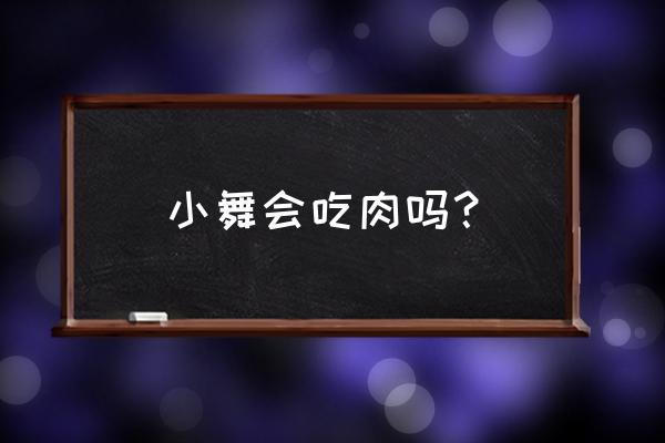 小舞怎么画五年后的样子 小舞会吃肉吗？