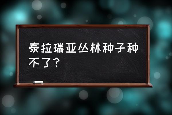 泰拉瑞亚淤泥块合成不了 泰拉瑞亚丛林种子种不了？