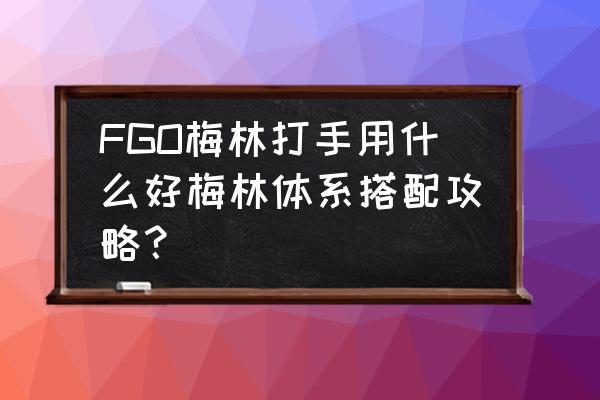 fgo战斗倍速怎么开启 FGO梅林打手用什么好梅林体系搭配攻略？